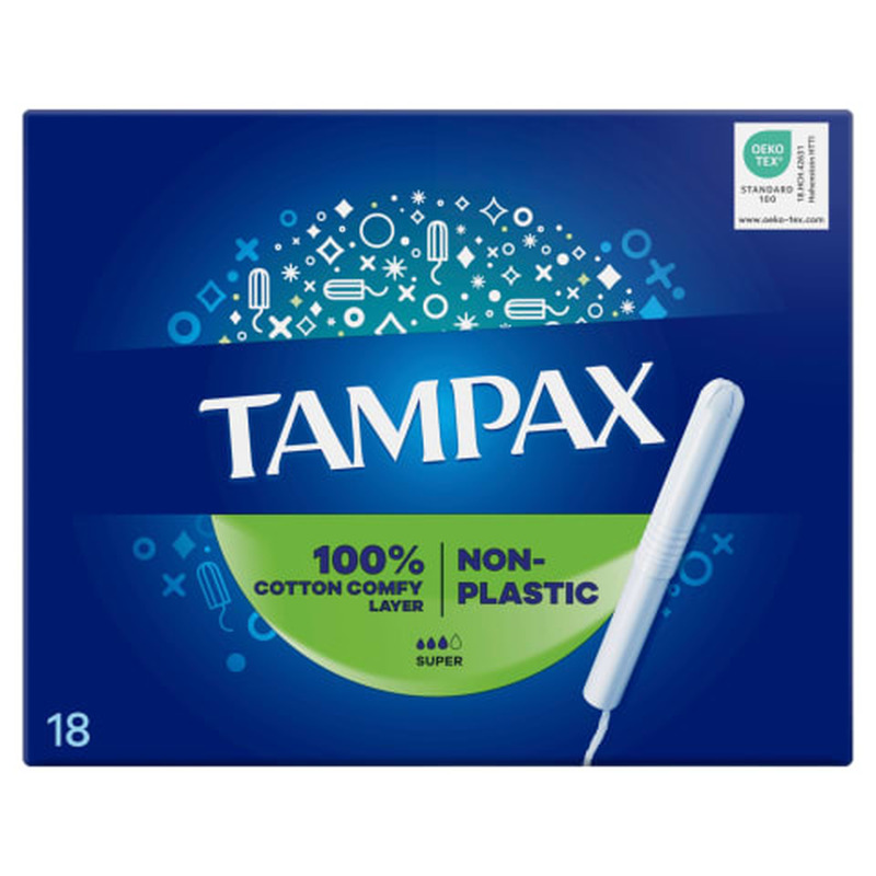 Tampoonid Tampax Plastic Free Super 18tk
