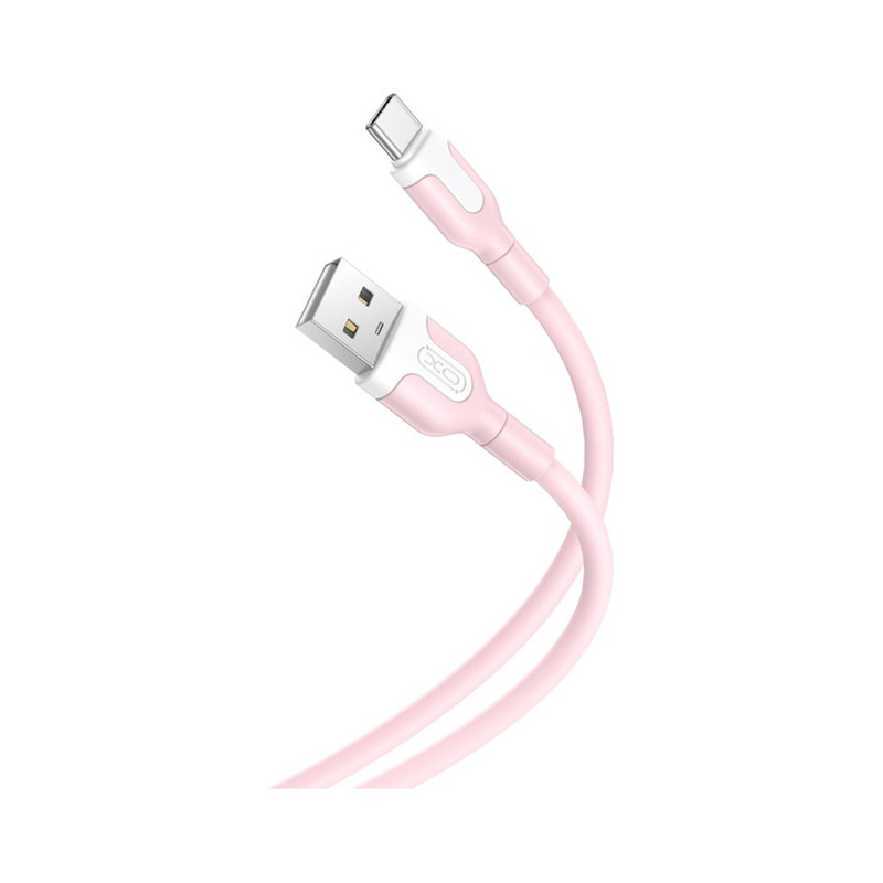 Kaabel USB / USB-C, XO, 1m, 2.1A, roosa