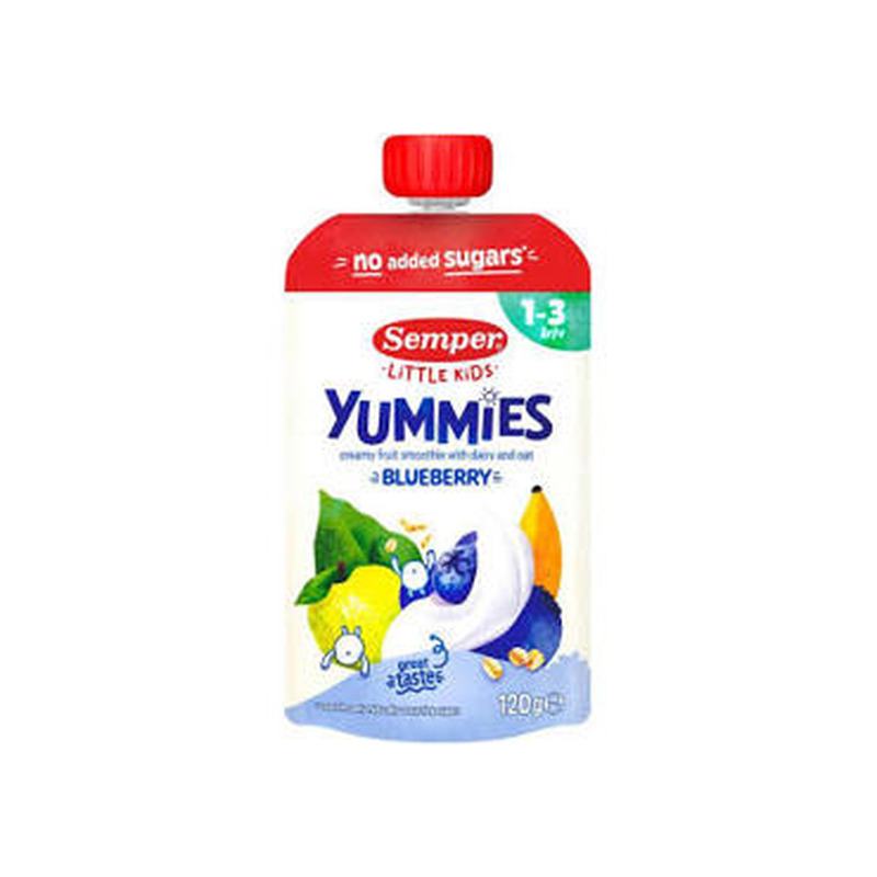 Püree SEMPER Yummies mustik.120g 12k