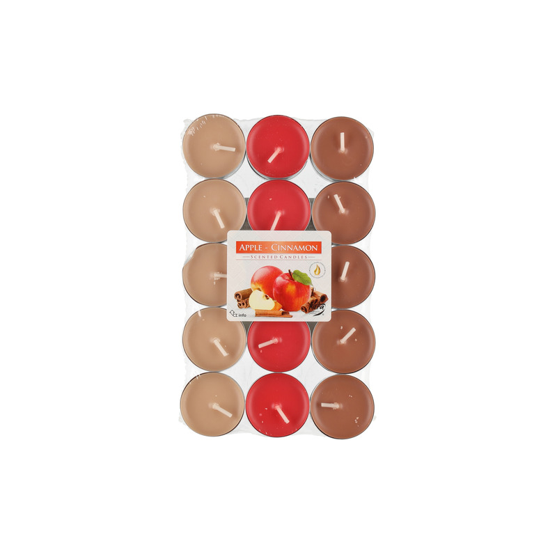 Lõhnateeküünlad Apple-Cinnamon 3-4h 30tk