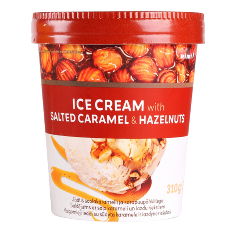 Jäätis soolakaramelli ja sarapuupähklitega Rimi 310g/500ml