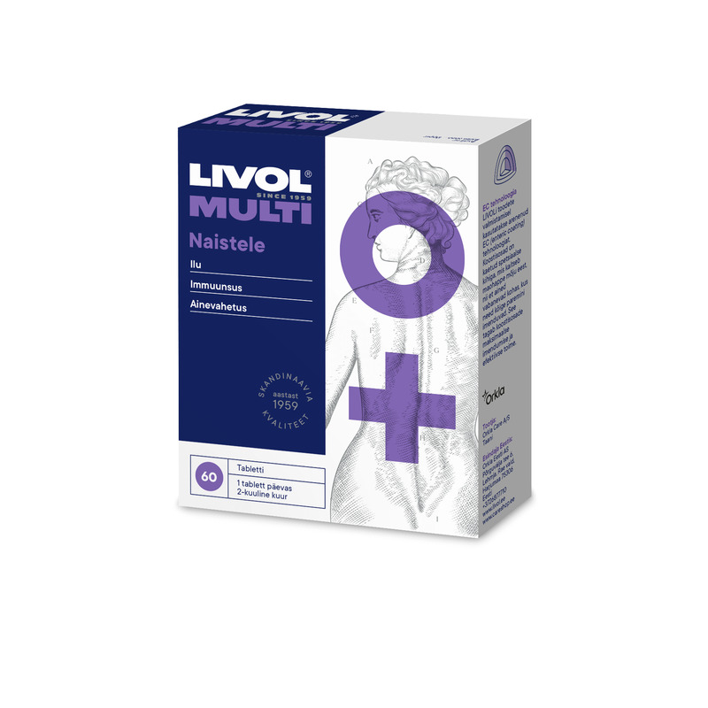 Multivitamiinid naistele N60, LIVOL, 73,2 g