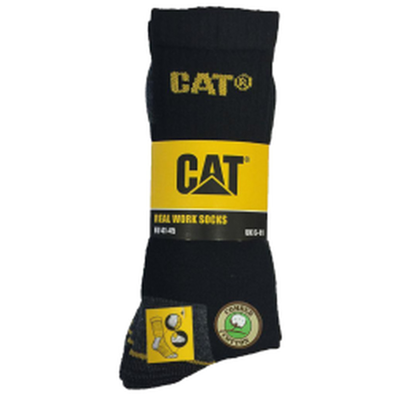 Meeste töösokid kõrge säärega, 3-paar P393 41/45 must, CAT, 41/45