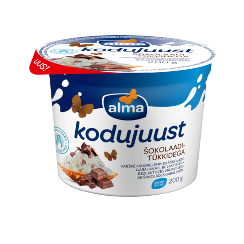 Kodujuust Alma šokolaaditükkidega laktoosivaba 200g