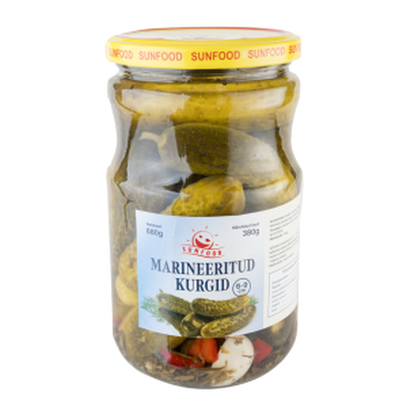 Marineeritud kurgid 6-9 cm, SUNFOOD, 680 g