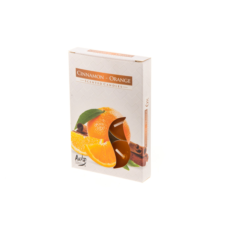 Lõhnateeküünlad Cinnamon-Orange  3-4h 6tk