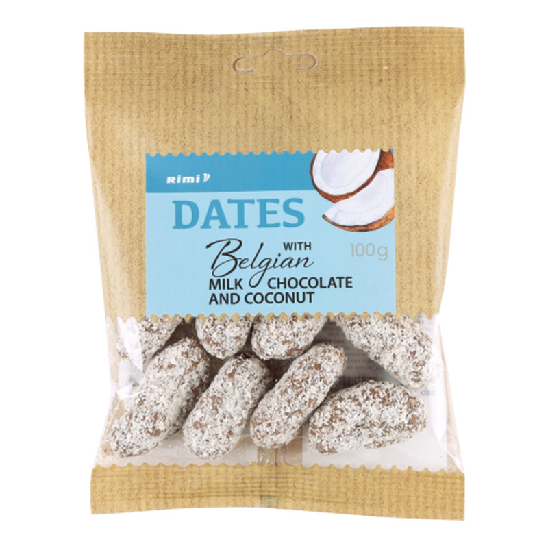 Datlid Belgia piimašokolaadi ja kookosega Rimi 100g