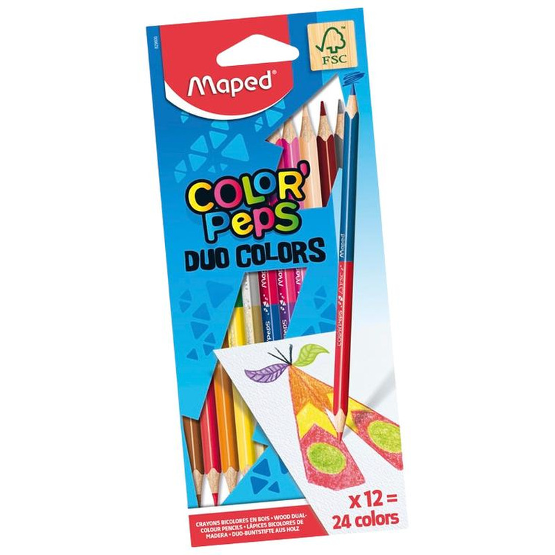 Värvipliiats Color Peps DUO 24 tk, COLOR PEPS, 1 kmpl