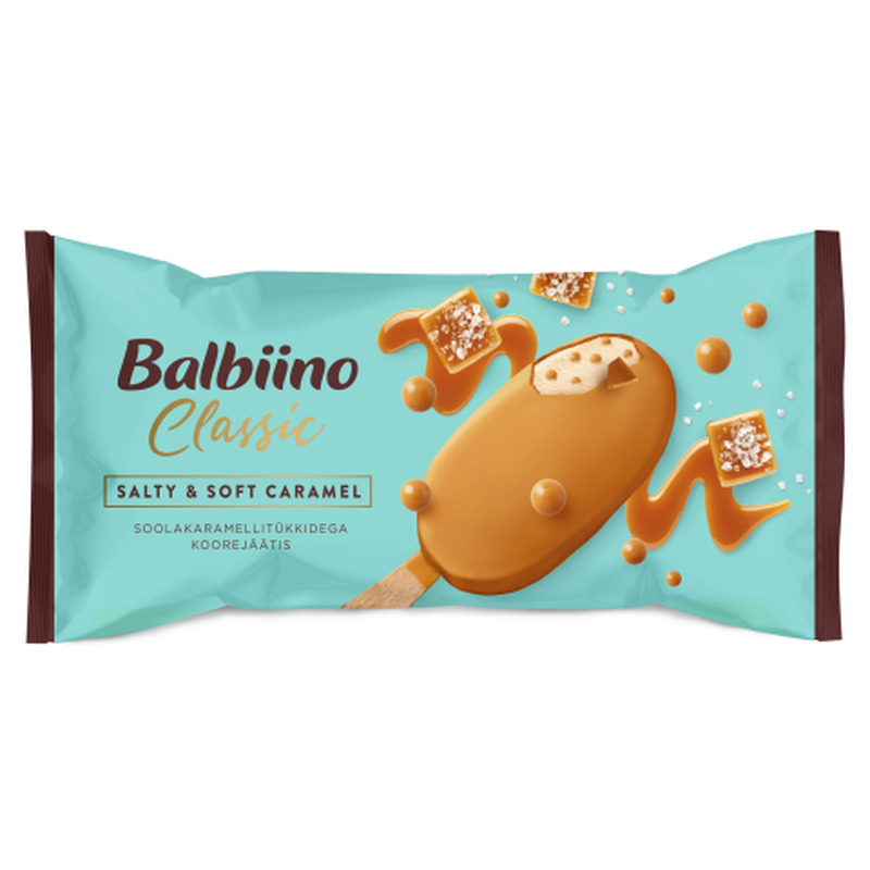 Koorejäätis soolakaramellitükkidega karamelliglasuuris Classic 69g