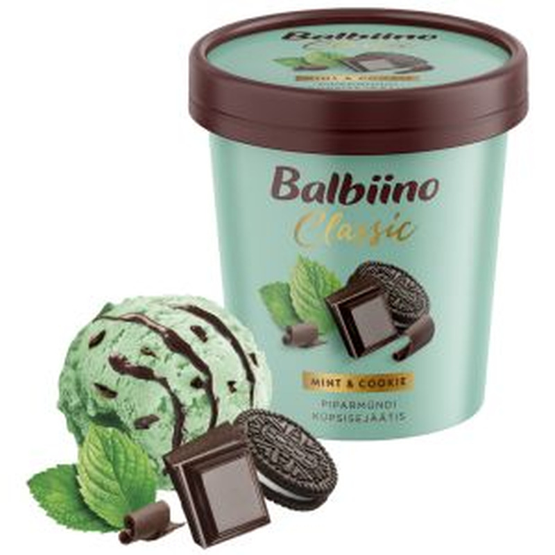 Piparmündi-koorejäätis küpsisetükkidega, CLASSIC, 270 g