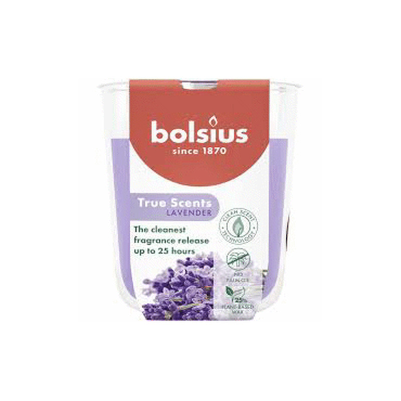 Küünal klaasis BOLSIUS lavender 8x7.3cm