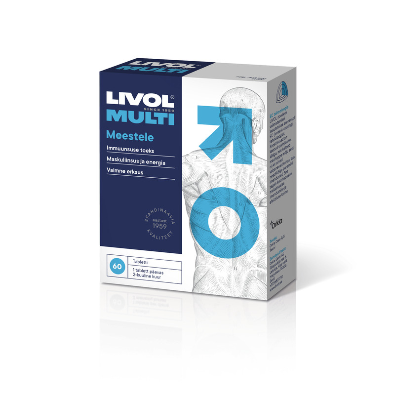 Multivitamiiid meestele N60, LIVOL, 67,2 g