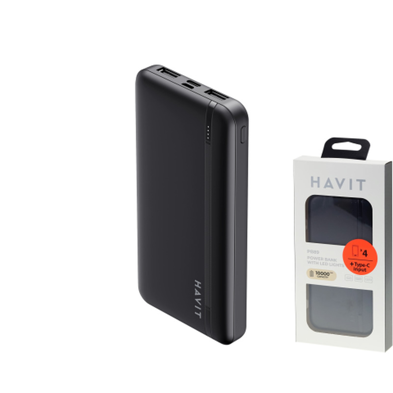 Portatiivne laadija 10000mah/2.4a-12w Havit dot 89