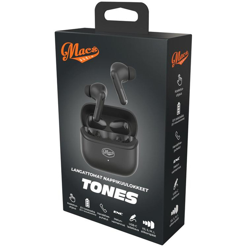Nööpkõrvaklapid Macs Tones must