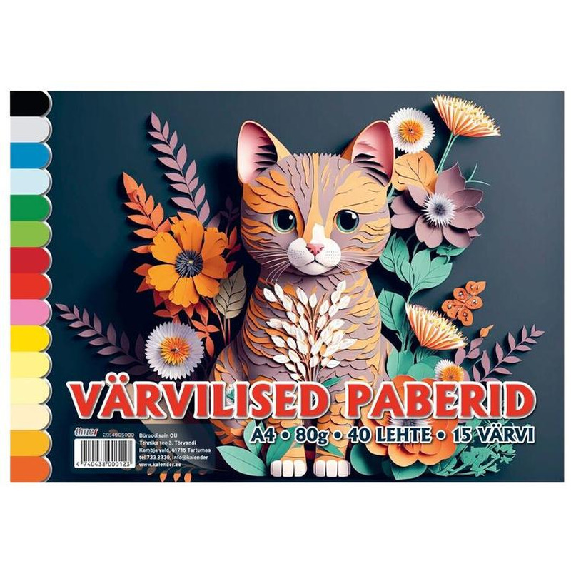 Värvilised paberid A4, TIMER, 1kmpl