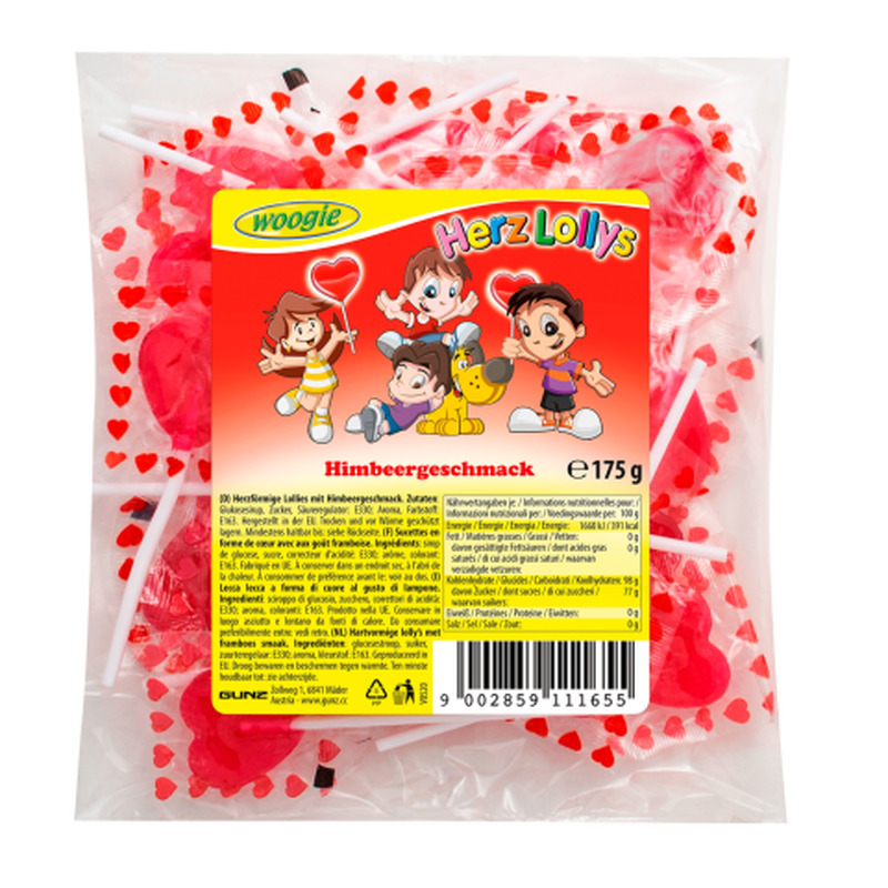 Südamekujulised pulgakommid Woogie 175g