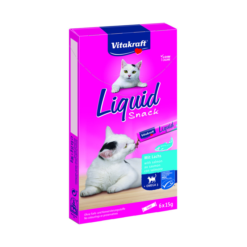 Vitakraft Liquid Snack lõhe ja omega 3 maius kassidele 6*15g