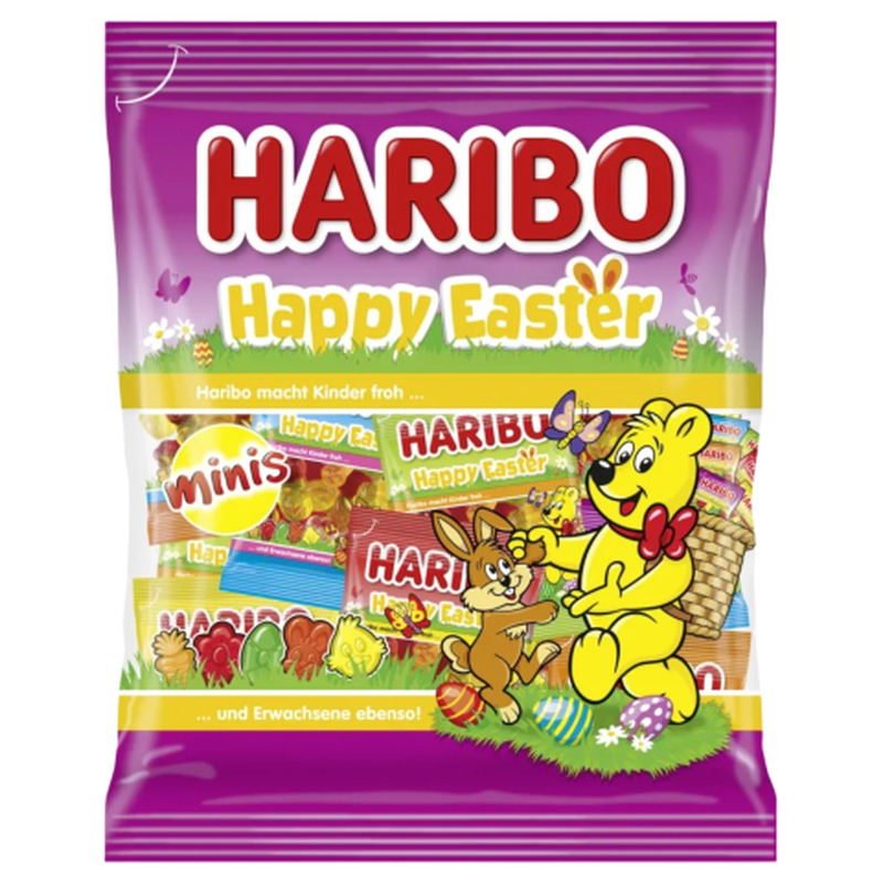 Kummikommid puuviljamaitselised Haribo Happy Easter minis 250g