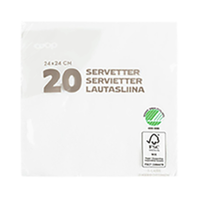 Salvrätik valge 24cm 20tk