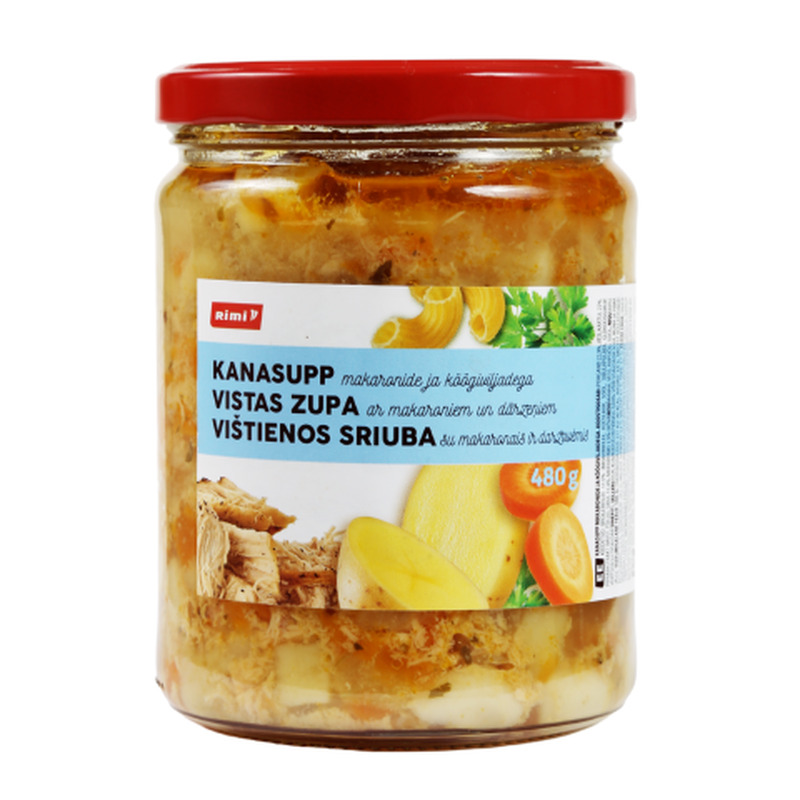 Kanasupp makaronide ja köögiviljadega Rimi 480g