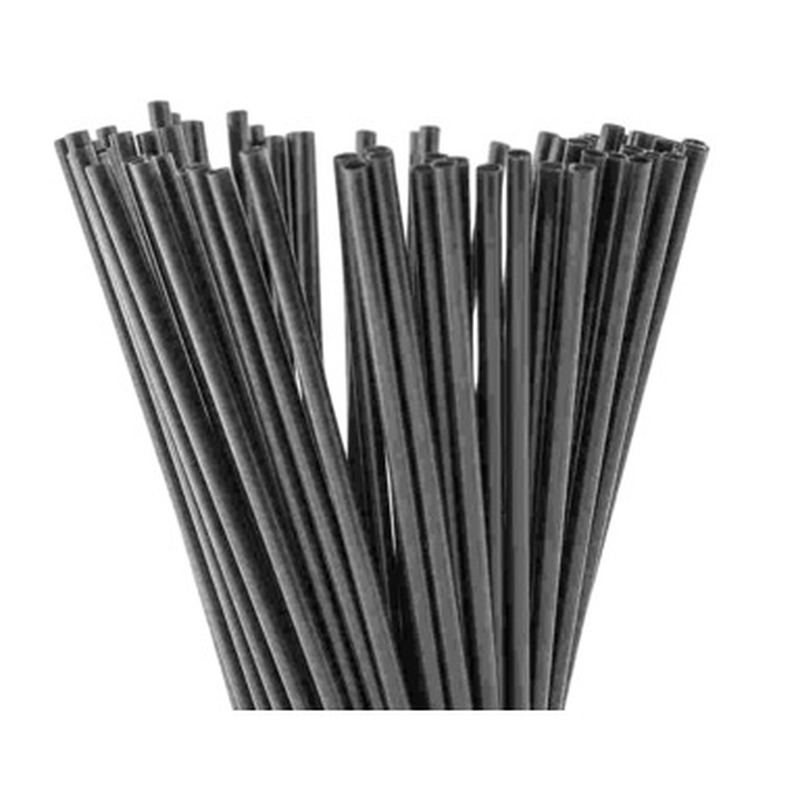 Joogikõrred 22cm 500tk (korduvkasutatavad, mustad)