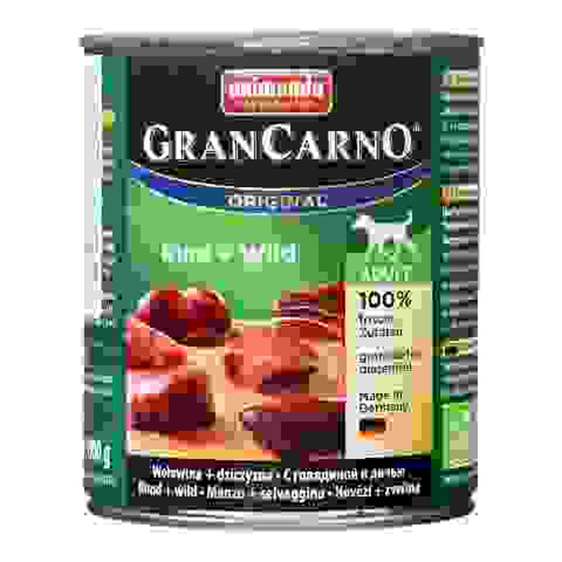 Koerasööt Grancarno Adult täiskasvanud koerale veiseliha & metsloomalihaga 800g