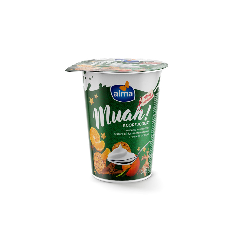 ALMA MUAH Koorejogurt mandariini-kaneeliküpsise 380g