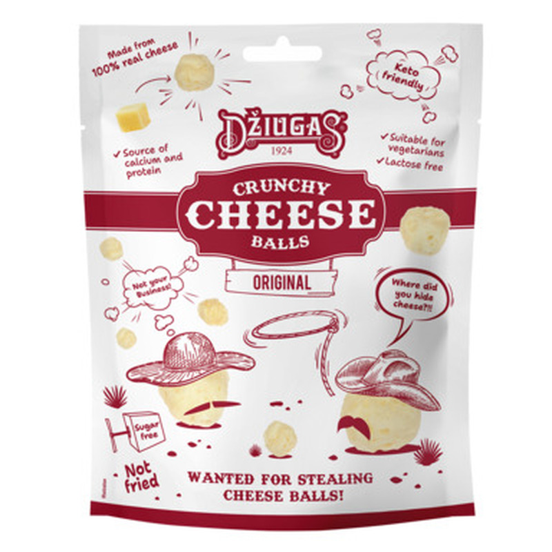 DŽIUGAS Kuivatatud juustupallid 40g lakt. vaba