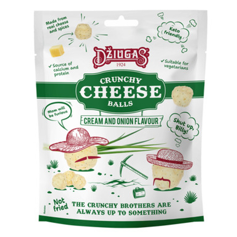 DŽIUGAS Kuivatatud juustupallid sibula-hapukooremaits. 40g