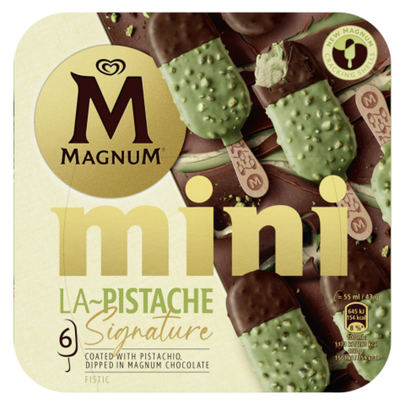 Jäätis pistaatsia Magnum multipakk 6x55ml/258g