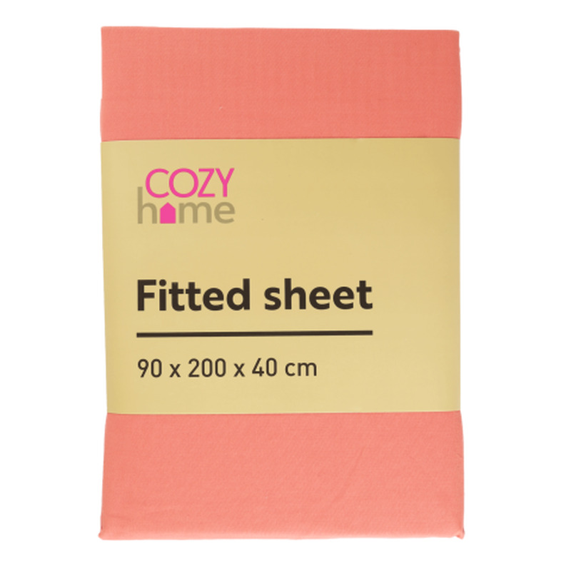 Kummiga lina Cozy Home 90x200x40cm virsikuvärvi SS25