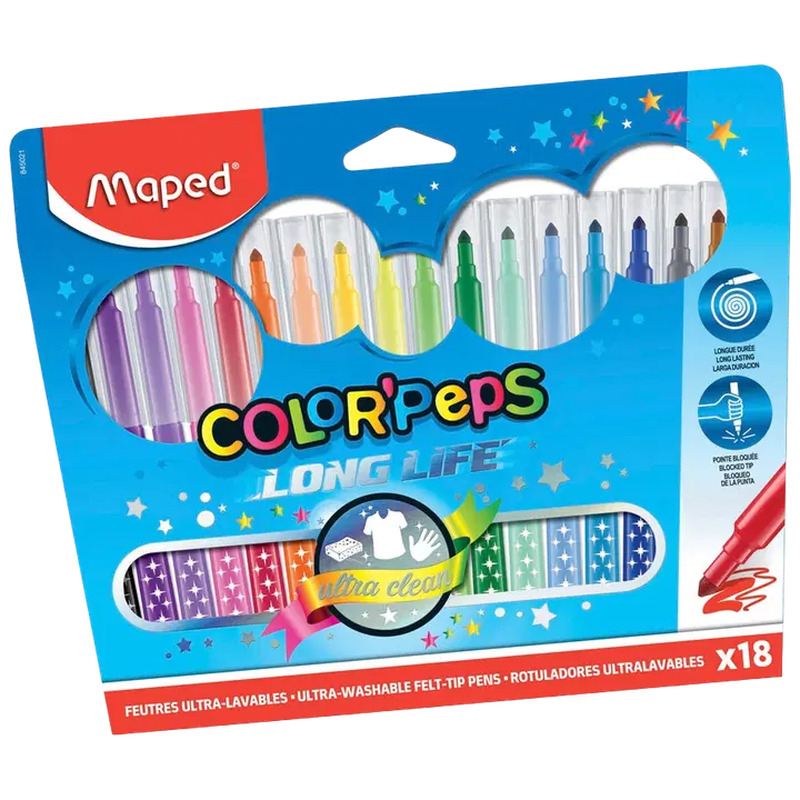 Viltpliiatsid Color' Peps, MAPED, 18 tk