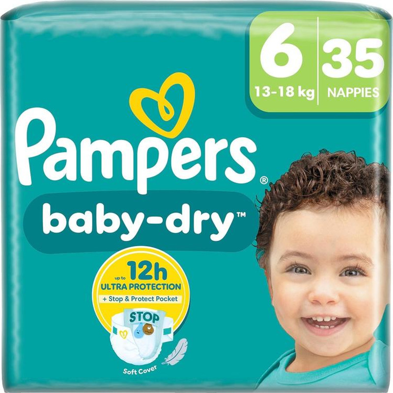 Pampers Baby Dry teipmähkmed 6, 13-18 kg 35tk