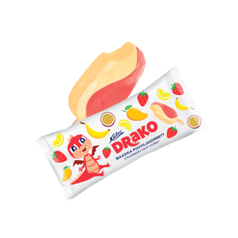 Maasika-puuviljasorbett DRAKO, 90g