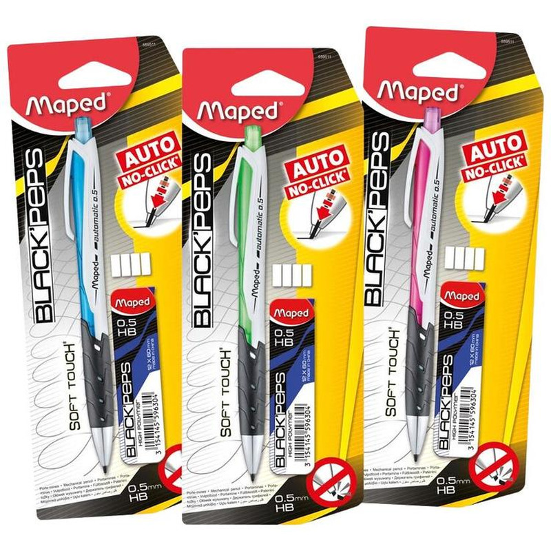 Täitepliiats Blackpeps automatic 0,5 + terad, MAPED, 1kmpl