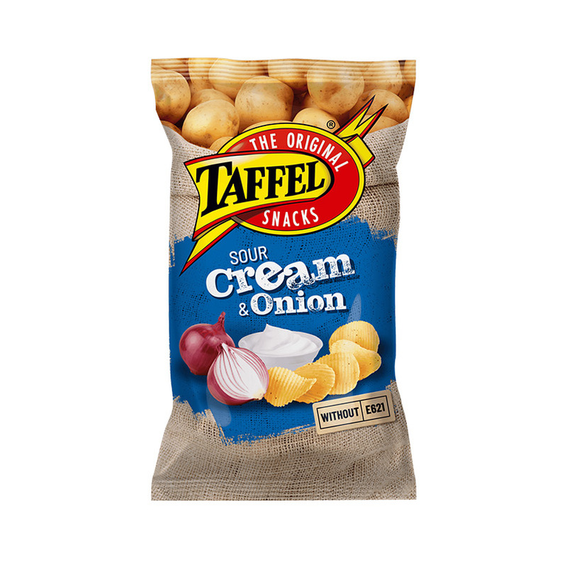 Taffel hapukoore- ja sibulamaitselised kartulikrõpsud 130g