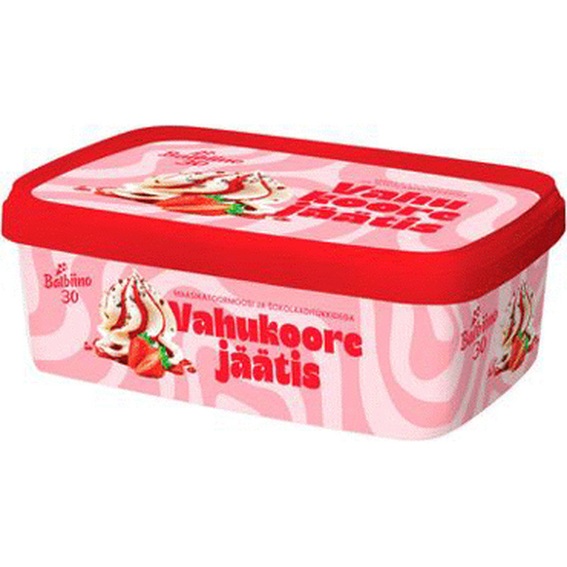 Jäätis maasika-piimašok.BALBIINO 500g