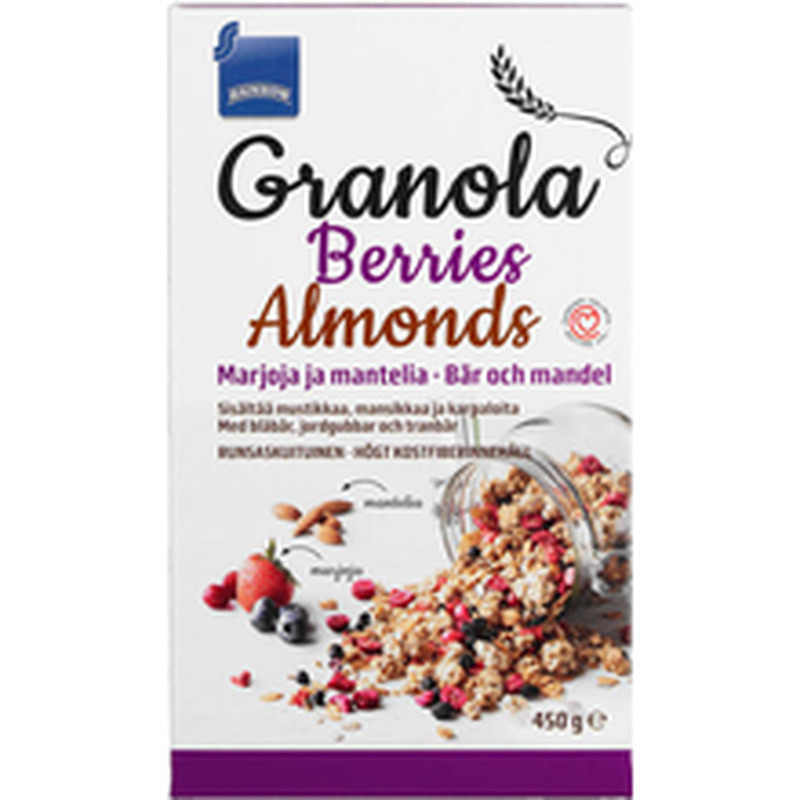 Rainbow Granola Berries Almonds röstitud müsli,450g