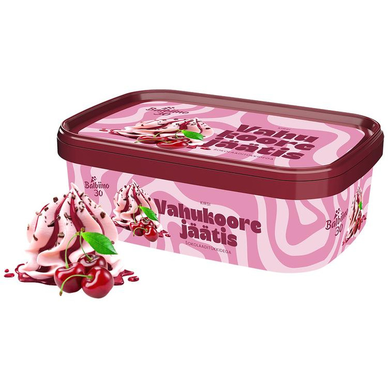 Balbiino Vahukoore-Kirsijäätis Šokolaaditükkidega 500 G