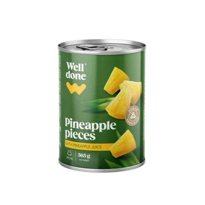 Ananassitükid siirupis WELL DONE 565g