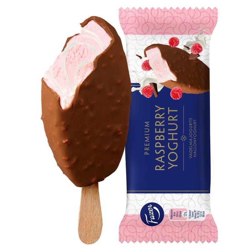 Fazer premium vaarika-jogurti pulgajäätis, 66 g/94 ml