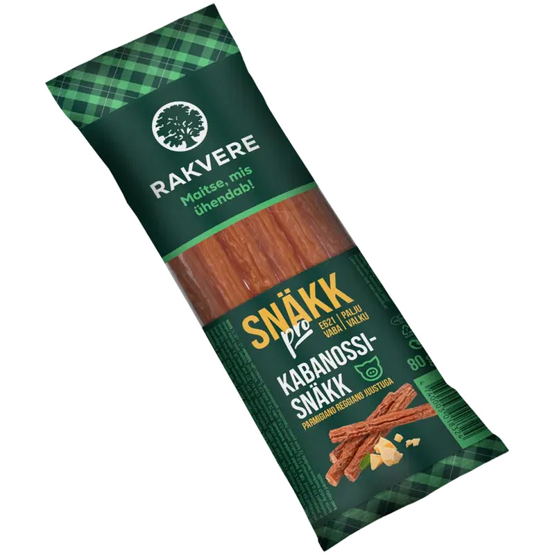 Rakvere Snäkk pro kabanossisnäkk parmigiano reggiano juustuga 80 g