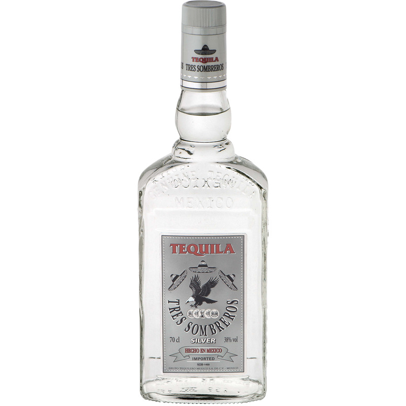 Tekiila TRES SOMBREROS Silver, 70 cl