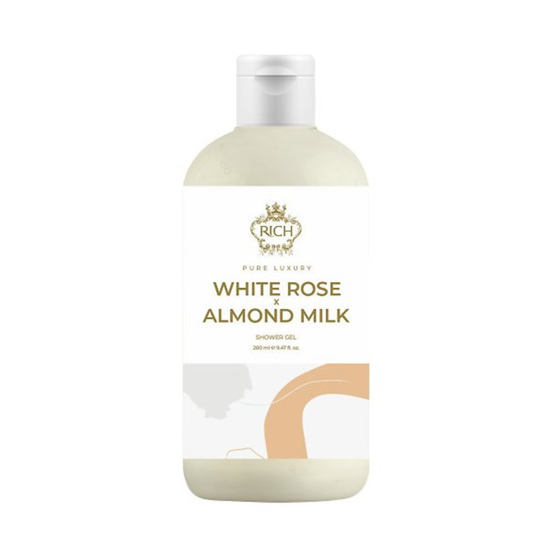 Dušigeel niisutav ja toitev (valge roos-mandlipiim), RICH, 280 ml