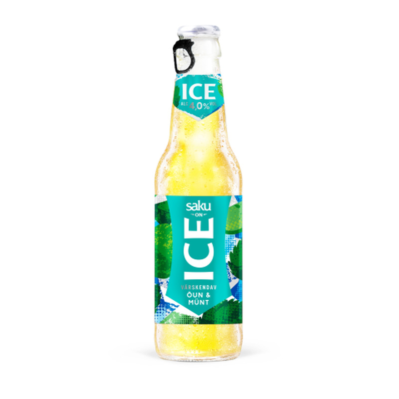 Muu alkohoolne jook õuna ja mündi On Ice Saku 4%vol 0,33l pudel