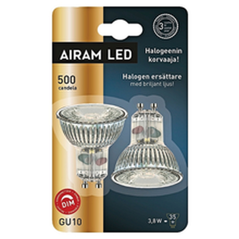 LED-lamp PAR16 FG 3,8W/828 GU10 DIM 2 tk