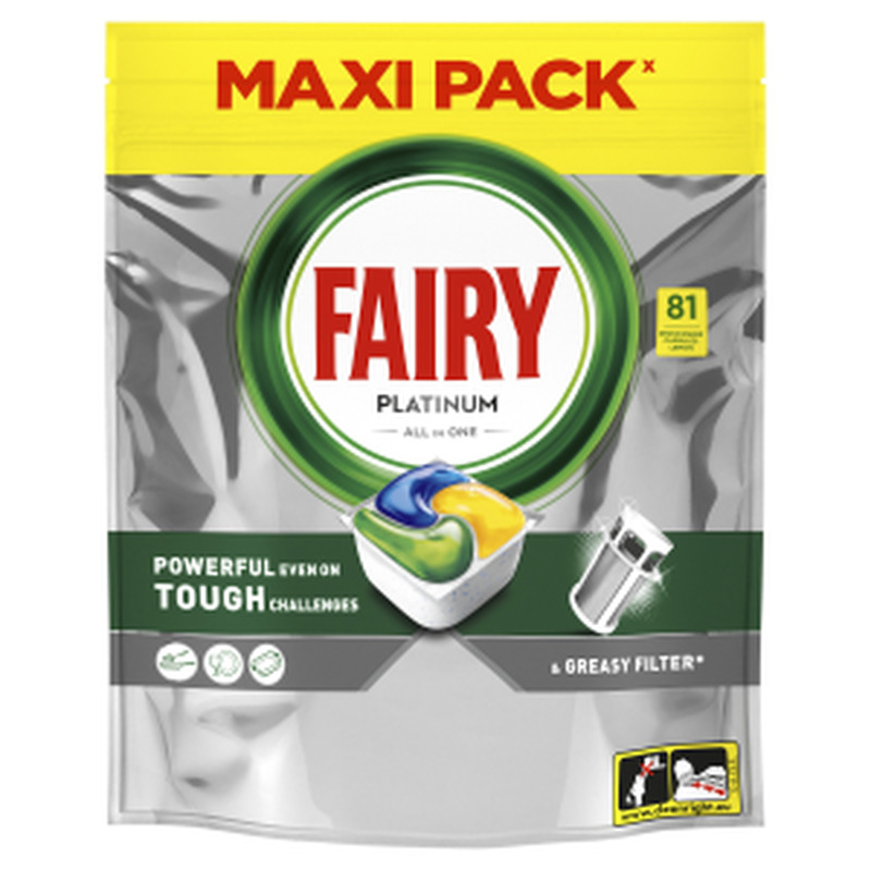 Nõudepesumasina kapslid Platinum Lemon, FAIRY, 81 tk