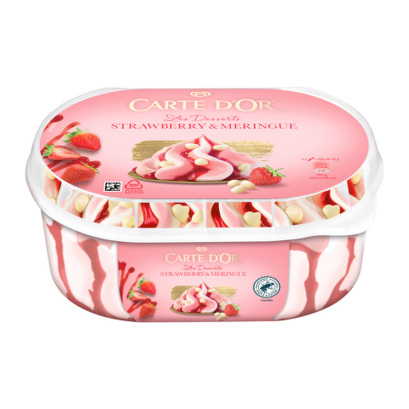 Jäätis maasika-besee Carte D'Or 825ml/463g