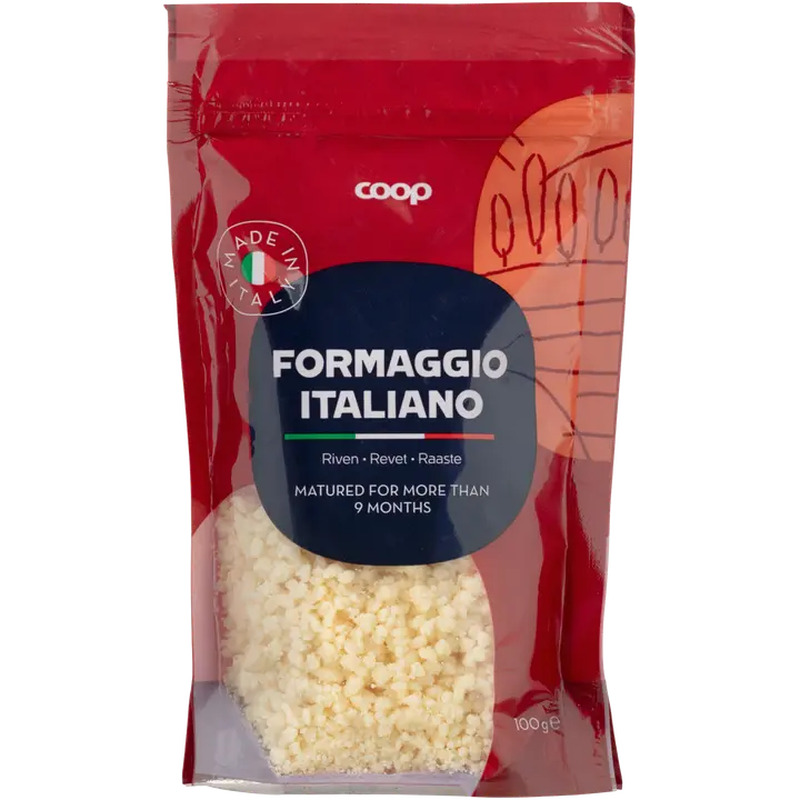 Coop Itaalia kõva juust, riivitud, 9 kuud 100 g