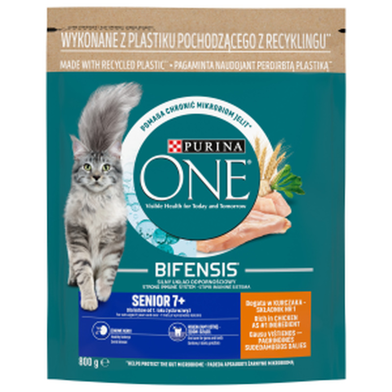 Kuivtoit seenior kassile kana-täistera, PURINA ONE, 800g